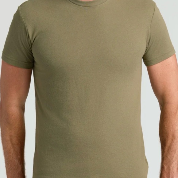 Men's True Classic Premium Fitted Olive Green Crew Neck T-Shirt Size 2XL - Picture 1 of 6